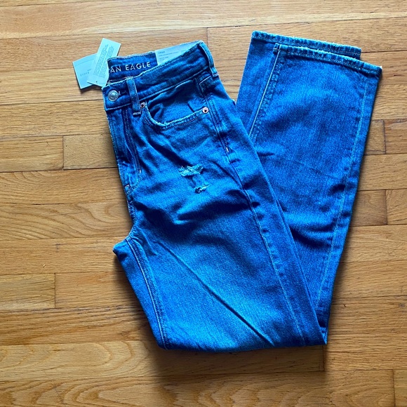 American Eagle Outfitters Super High Rise Baggy Straight Jeans - Picture 1 of 8